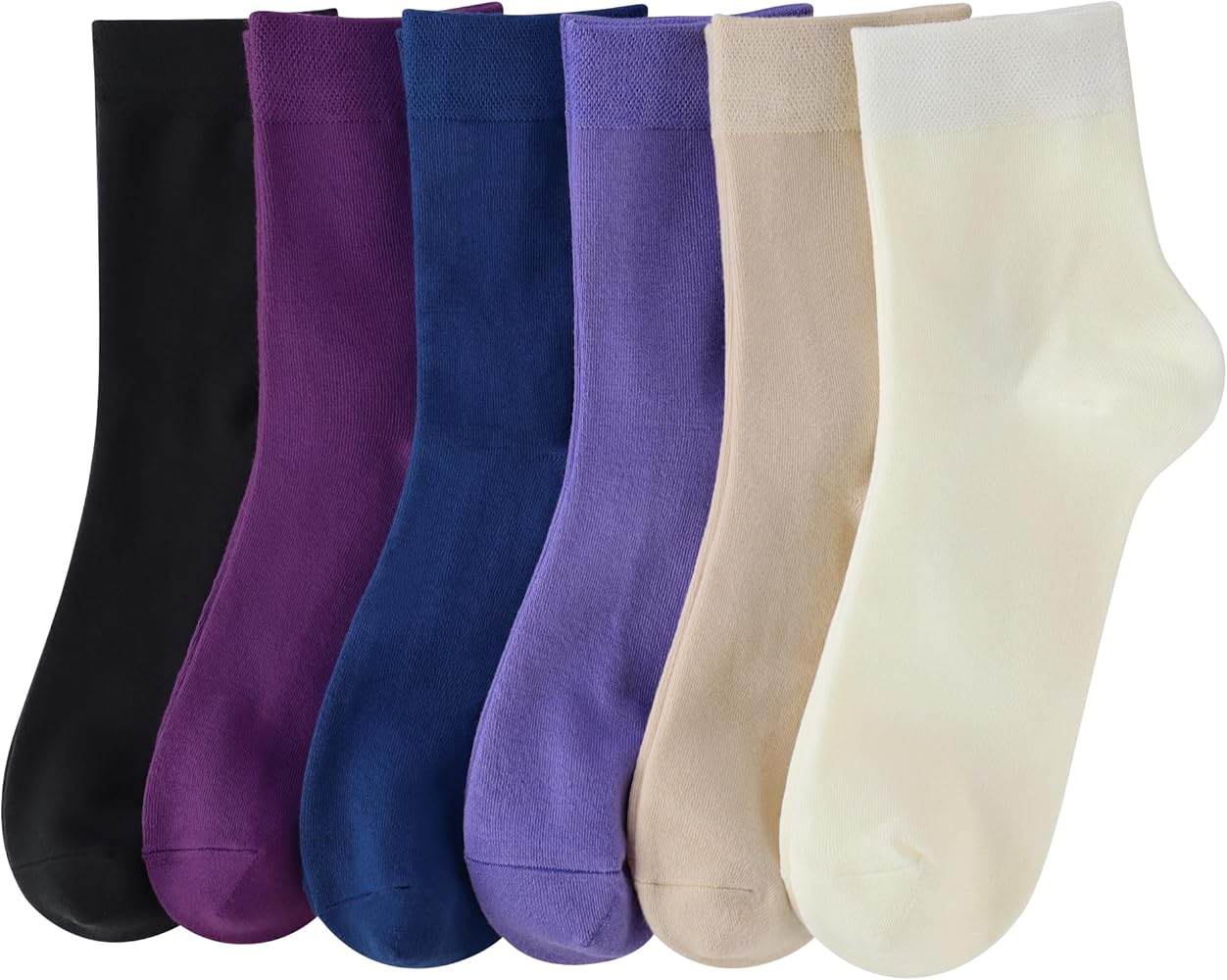 Women Thin Socks Rayon Bamboo Ankle Silky Quarter Anti Odor Casual Summer Socks 6 Pairs