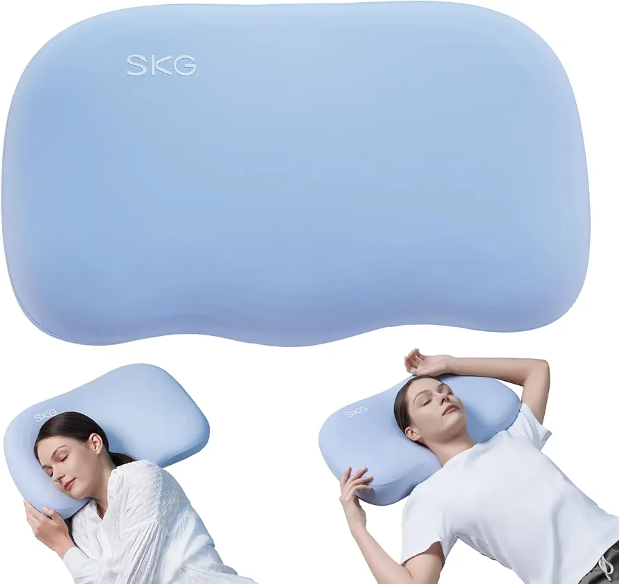 SKG Cooling Pillow with Cochlear Shape and Whale-Inspired Design for Back & Side Sleeper Night's Sleep, Soft and Breathable, Ergonomic Neck Pillow…