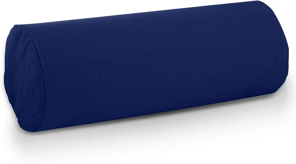 BodyHealt Roll Pillow, Bolster Pillow - Round Pillow with Extra Firm Density. Round Neck Pillow for Spine & Neck Support. Lumbar Roll, Cylinder Pillows for Lumbar Support. Cervical Roll (5X12" Navy)