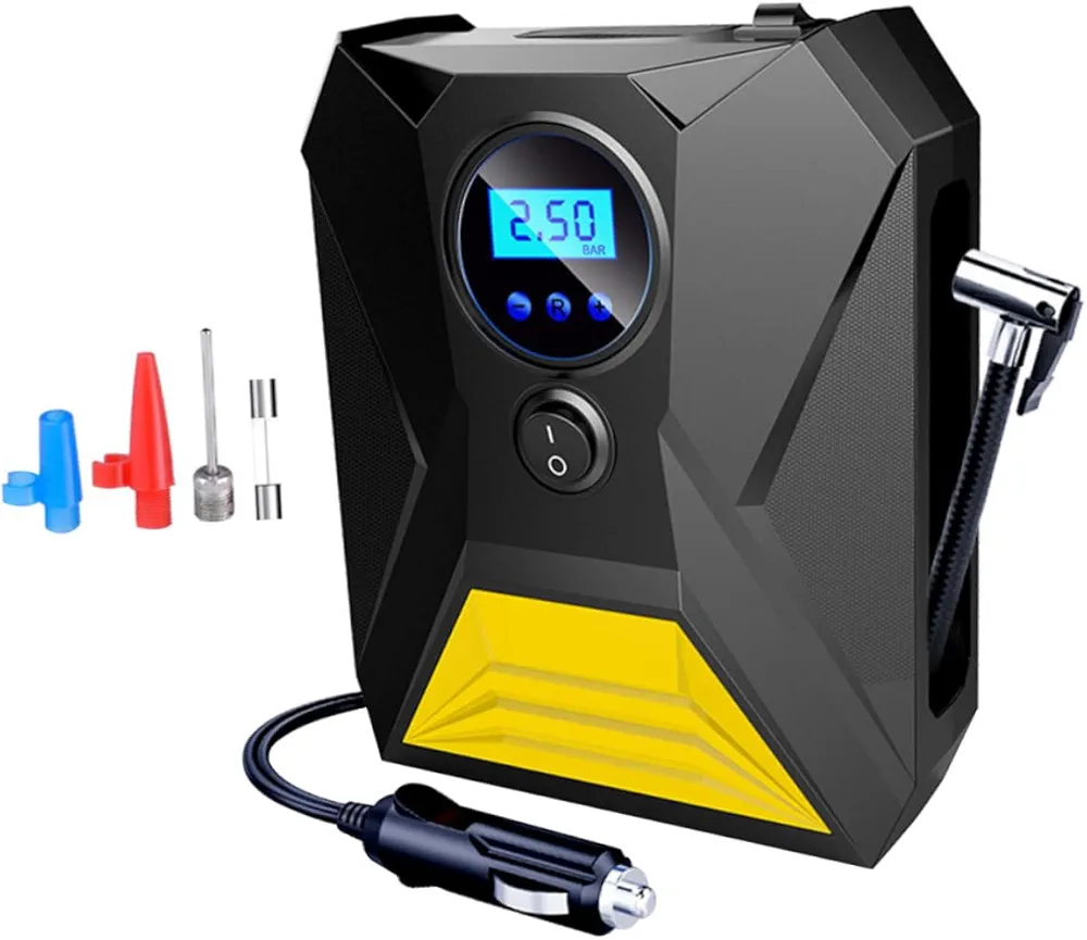 ULTECHNOVO 1pc Electric Pump Electric Tire Inflator Car Tire Air Pump Car Air Pump Portable Tire Inflator Vehicle Air Pump Digital Display Inflator Tire Pump Auto Tire Inflator Copper