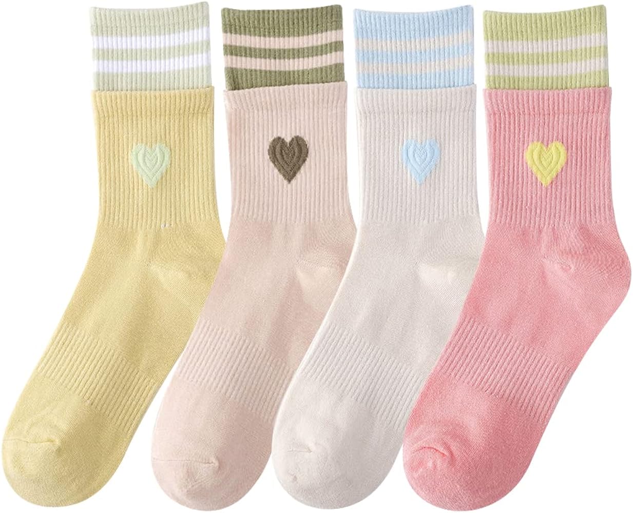 IIG Women's Fashion Cute Cotton Socks Novelty Funny Above Ankle Crew Socks Holiday Gifts for Women 4/5 Pairs