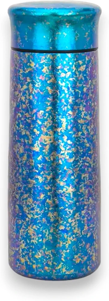 Titanium Water Bottle 10oz - Glitter Travel Mug with Lid - Ideal for Fallout, Owala, and Stanley Enthusiasts (Blue)