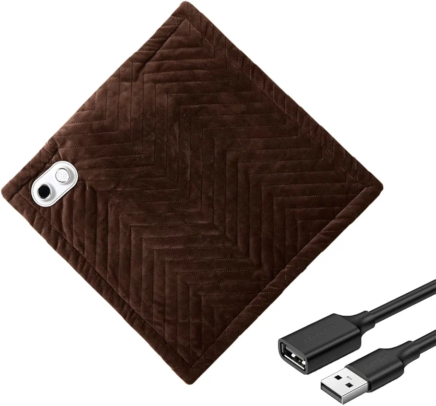 USB Graphene Heating pad Electric Blanket Pet Heat Pad Cushion Infrared Heating for Puppies Kittens Reptile(DP-Brown)