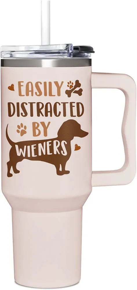 Dachshund Gifts For Women, Dog Lovers - Mothers Day Gifts From Dogs - Birthday Gifts For Dackel Owners - Christmas Gifts for Dachshund Mom - Wiener Dogs 40oz Tumbler With Handle & Straw