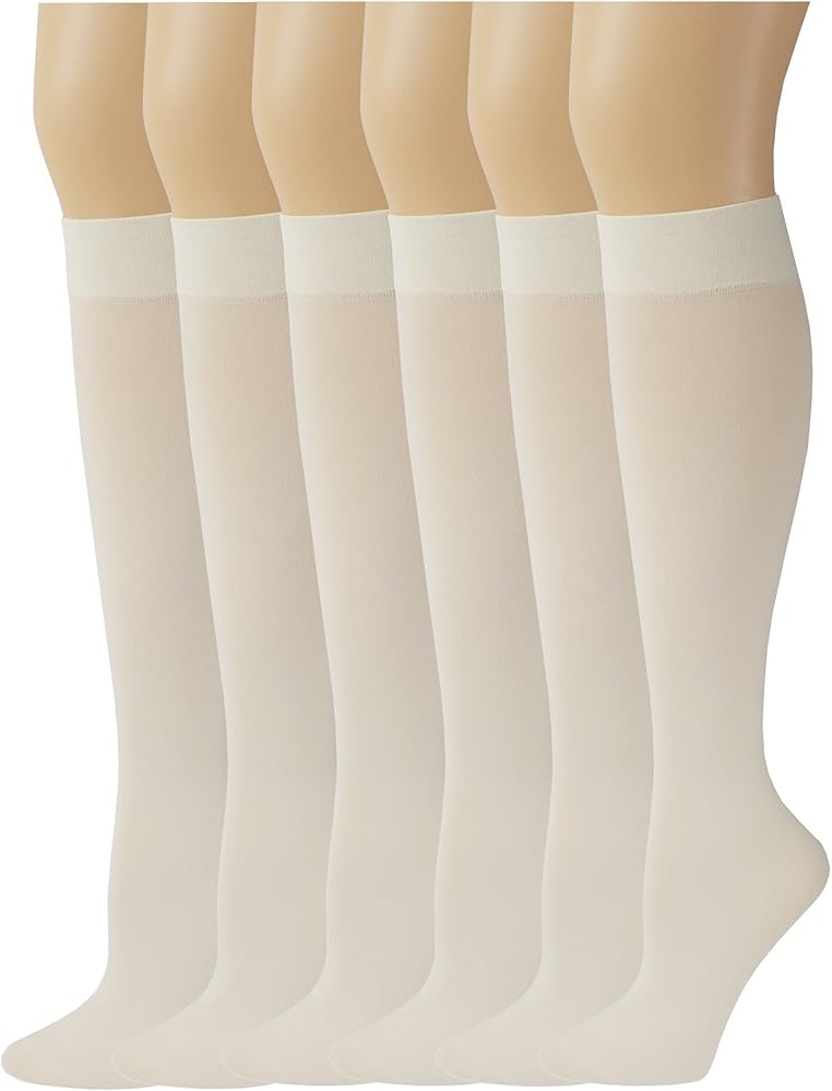 SUMONA 6 Pairs Women Opaque Stretchy Spandex Knee High Trouser Socks