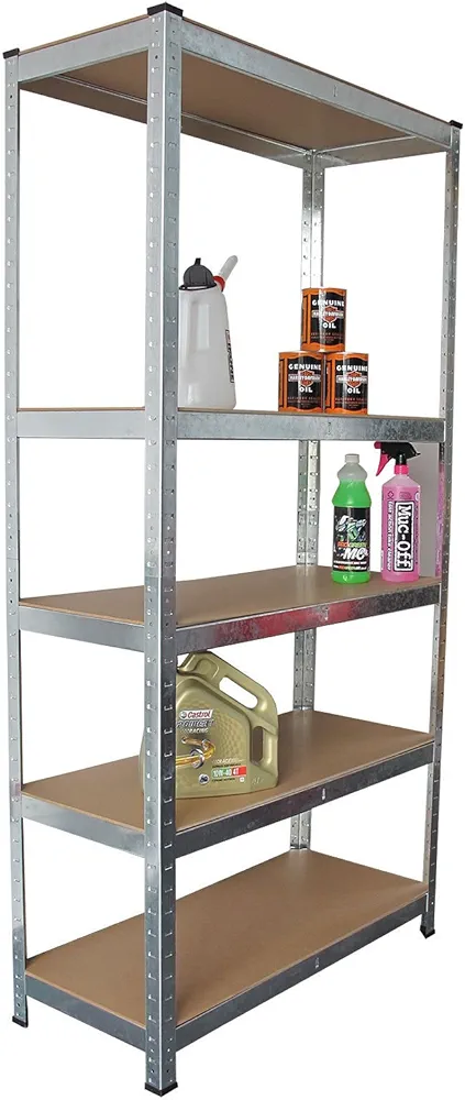 Panana 5 Tier Racking Shelf Garage 70.8x35.4x15.7 inch Shelving Storage Shelves Unit 1.8M Higher Utility Rack Shelf Organizer for Workshop/Commercial/Industrial/Kitchen (Silver, 180X90X40CM)