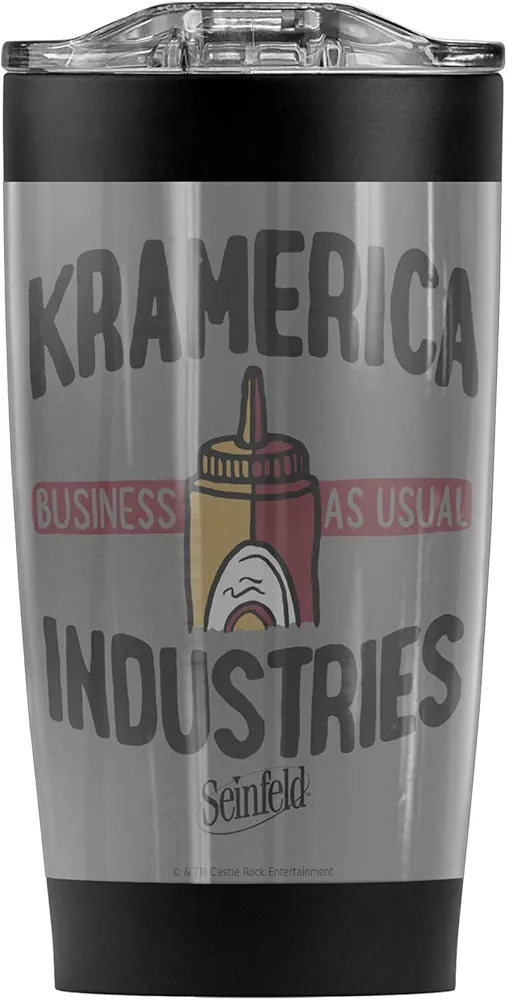 LOGOVISION Seinfeld OFFICIAL The Make Your Own Pie Stainless Steel Tumbler with Straw and Flip Lid 20 oz Travel Mug/Cup, Vacuum Insulated & Double Wall with Leakproof Dual Lid