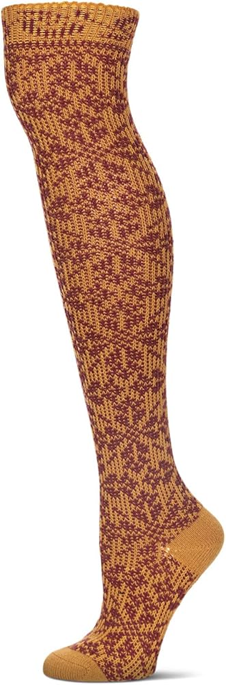 MeMoi Women's Brussels Lace Fair Isle Over The Knee Socks