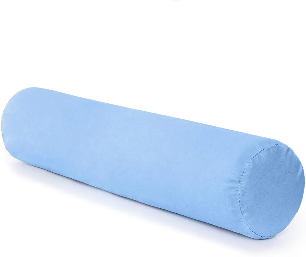 DMI Lightweight Comfort Round Foam Neck Roll Leg Rest Back Support Pillow for Home and Travel, Great for Neck, Back and Under Knees, 3.5 x 19 inches, Blue