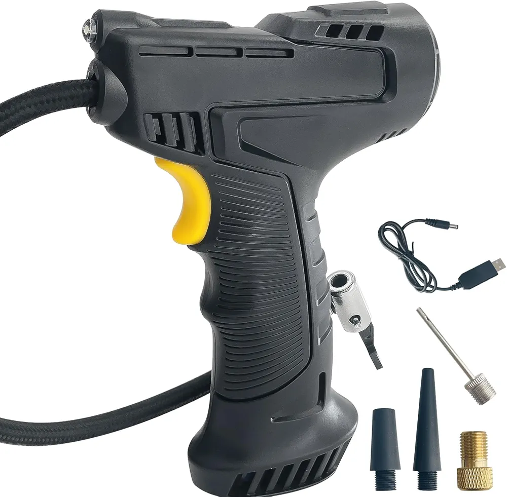 Sutekus Tire Inflator Air Compressor 150 PSI Cordless Portable Electric Air Pump Digital Tire Pressure Gauge with LED Light for Car Motorcycle Bike Ball