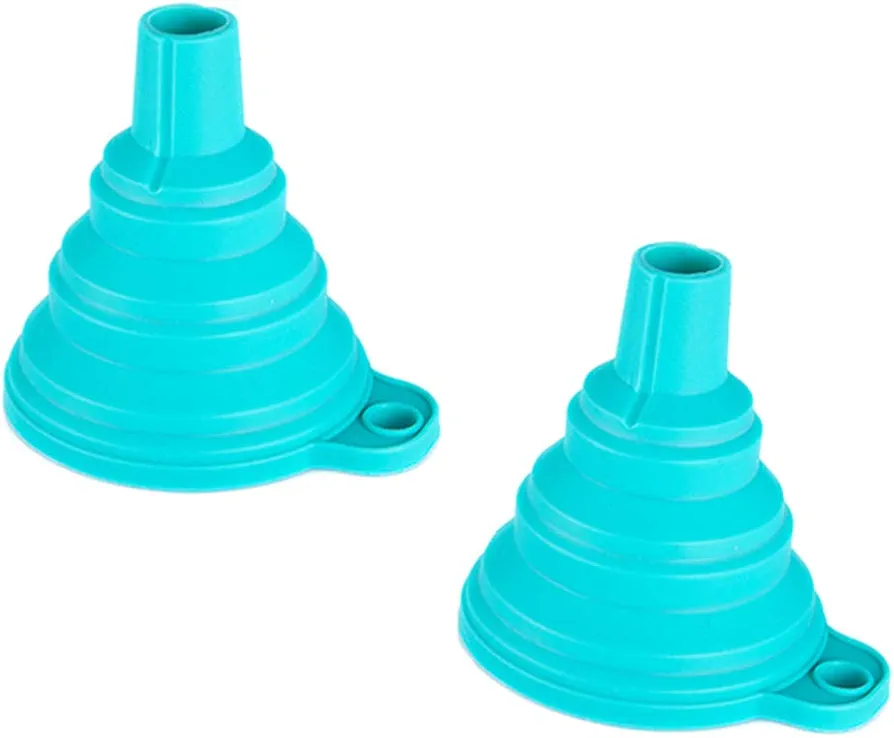 2 PCS Silicone Folding Funnel,Flexible Silicone Funnels,Foldable Collapsible Funnel,for Liquid and Powder Transfer,Funnel