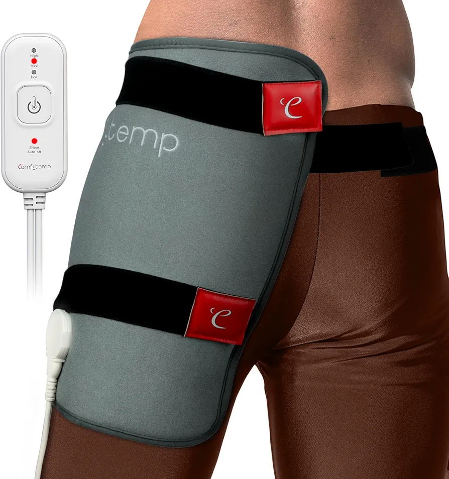 Comfytemp Hip Heating Pad for Hip/Sciatica Pain Relief - FSA HSA Eligible Hip Brace, Christmas Birthday Gifts for Women/Men/Mom, Lower Back/Thigh/Buttock Electric Heat Pad, Hot Physical Therapy(L/XL)