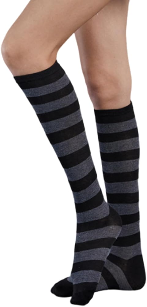 Striped Knee High Socks for Women Outdoor Sport Athletic Stripe Casual Tube Socks