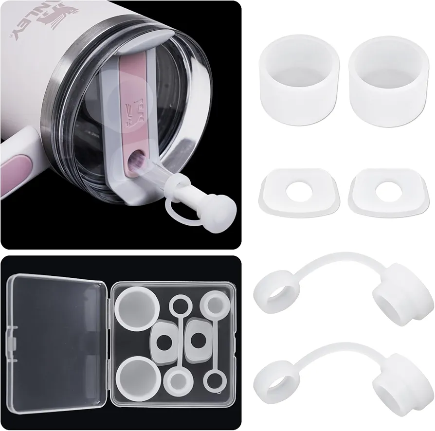 6pcs Stanley Straw Cover Spill Stopper Set for Stanley Quencher H2.0 40oz & 30oz Tumbler, Stanley Cup Accessories Including Straw Cover Cap, Square Spill Stopper, Round Leak Proof Stopper