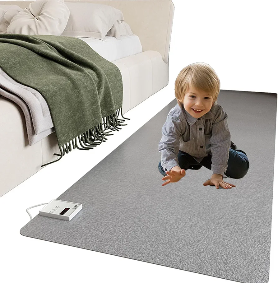 Infrared Heating Carpet, Heated Carpet Pads W/5 Heating Modes & 9h Timer, Graphene Heating Carpet, Leather Surface Heater Warmers, Winter Movable Thermostat, Great for Yoga