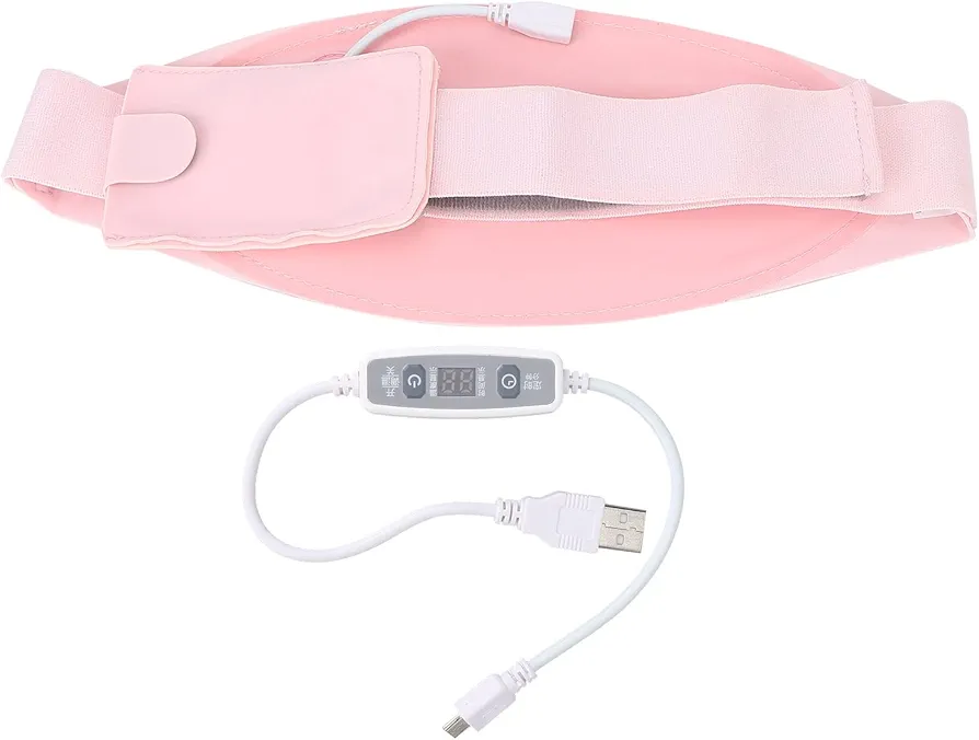 Portable Menstrual Heating Pad, 3 Gears Adjustable Electric Cramps Belt Waist Support Heating Belt, Portable Electric Fast Heating Belly Wrap Belt for Women and Girl
