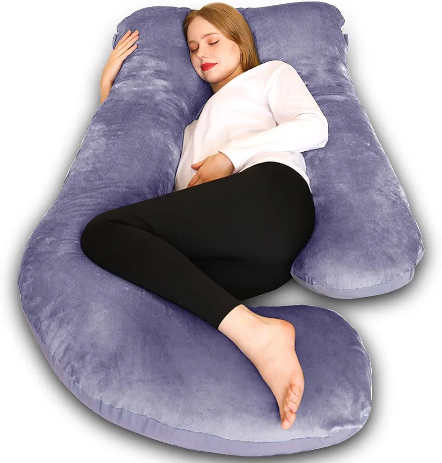 Chilling Home Pregnancy Pillows, U Shaped Full Body Maternity Pillow 58 inch, Pregnant Women Must Haves Pregnancy Pillows for Sleeping with Removable Cover