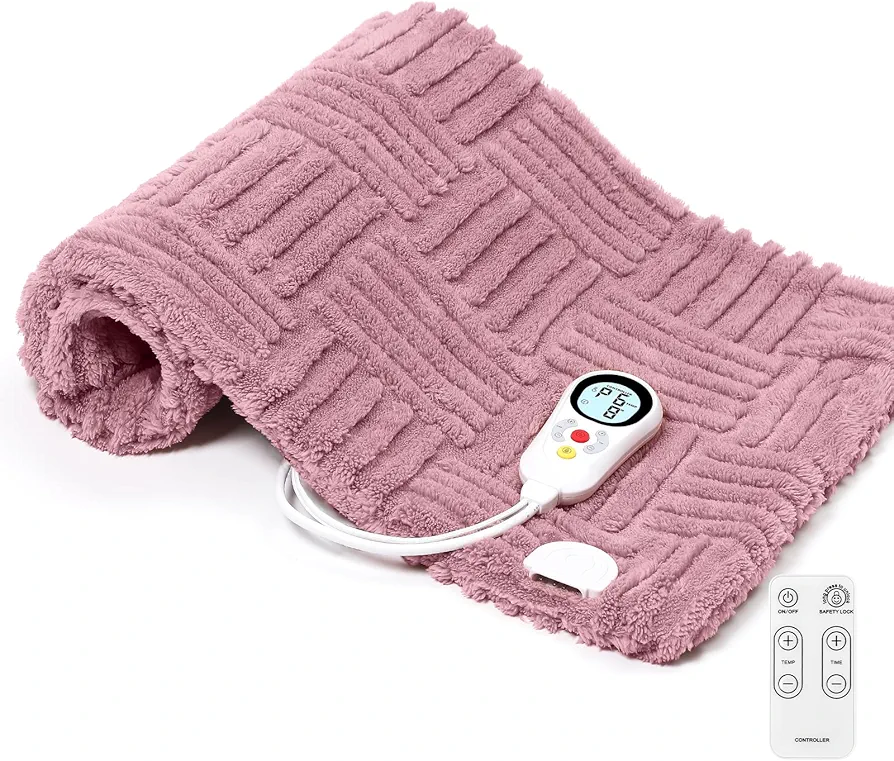 Heating Pad for Back Pain Relief 16"×32", Large Electric Heating Pads for Period Cramps Neck Shoulder Auto Shut Off with 6 Heat Settings Loveyly Pink