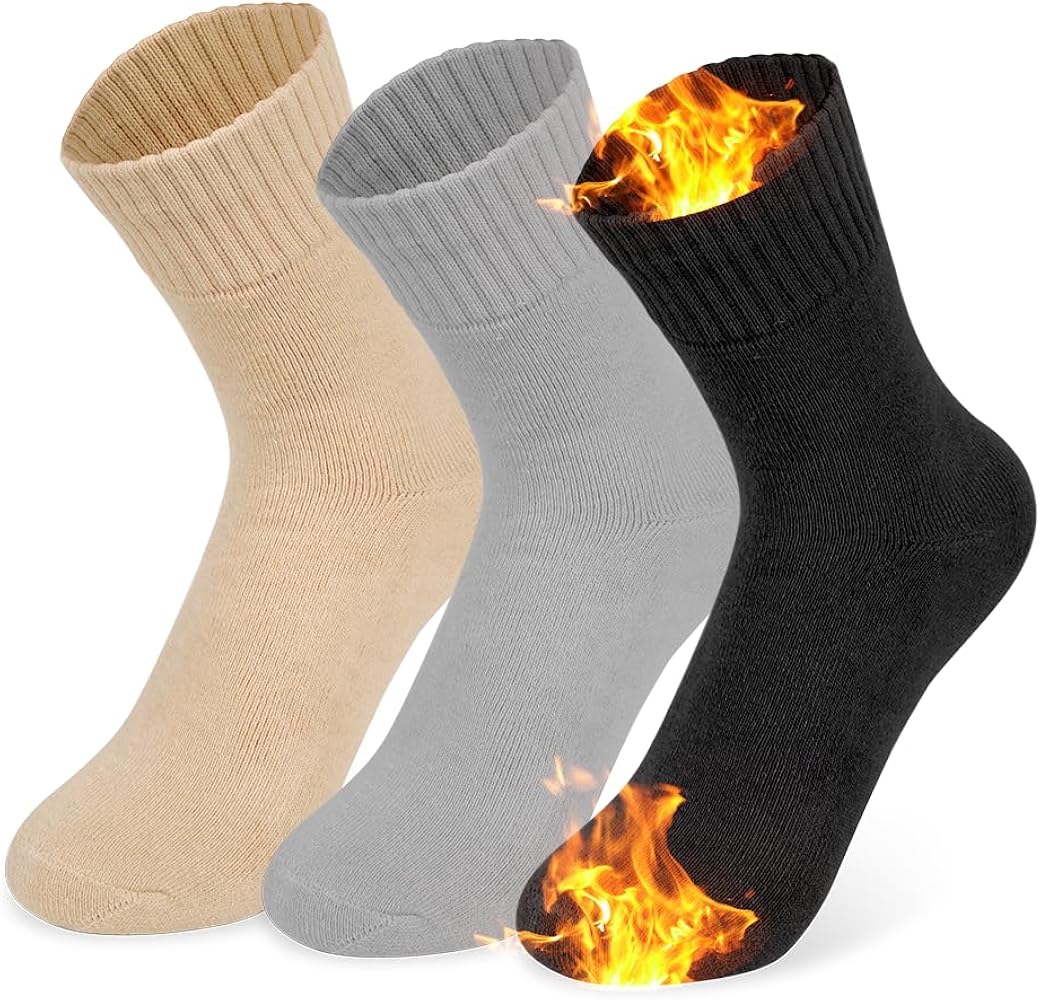 Warm Socks for Women Winter Boot Socks Size 9-11 Thermal Thick Cozy Crew Socks 5 Pairs