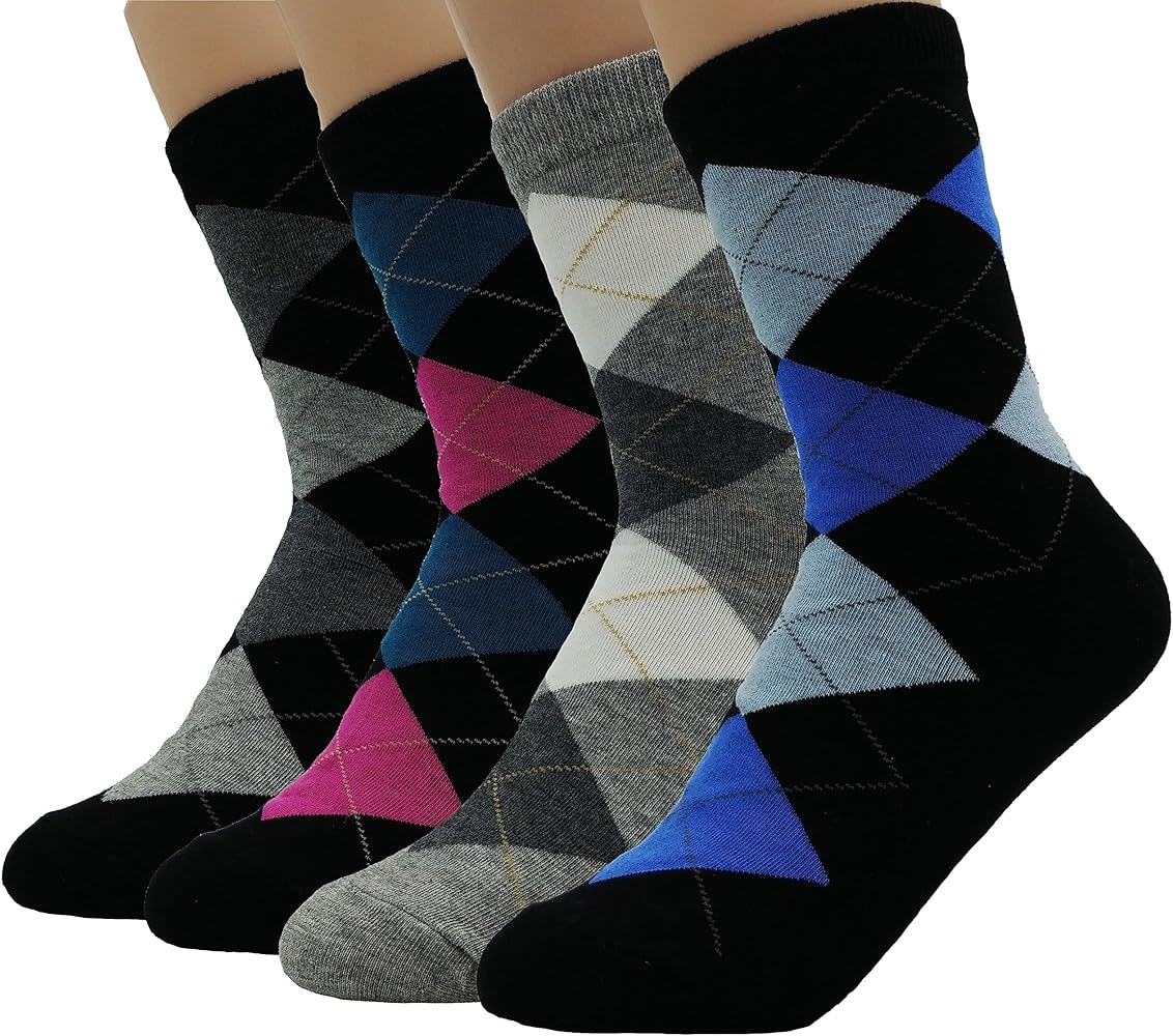 Women's Everyday Basic Cotton Blend Argyle Comfort Socks