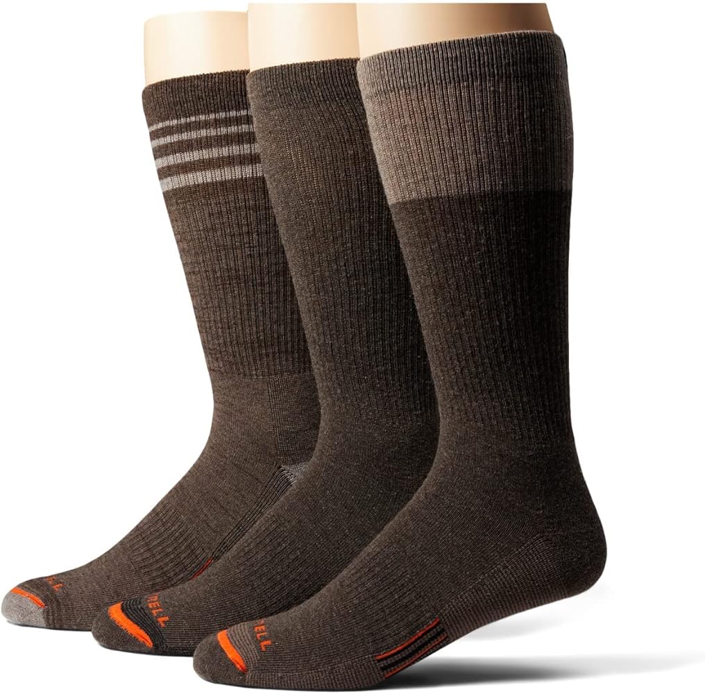 Merrell Men's and Women's Merino Wool Work Socks-3 Pair Pack-Arch Support