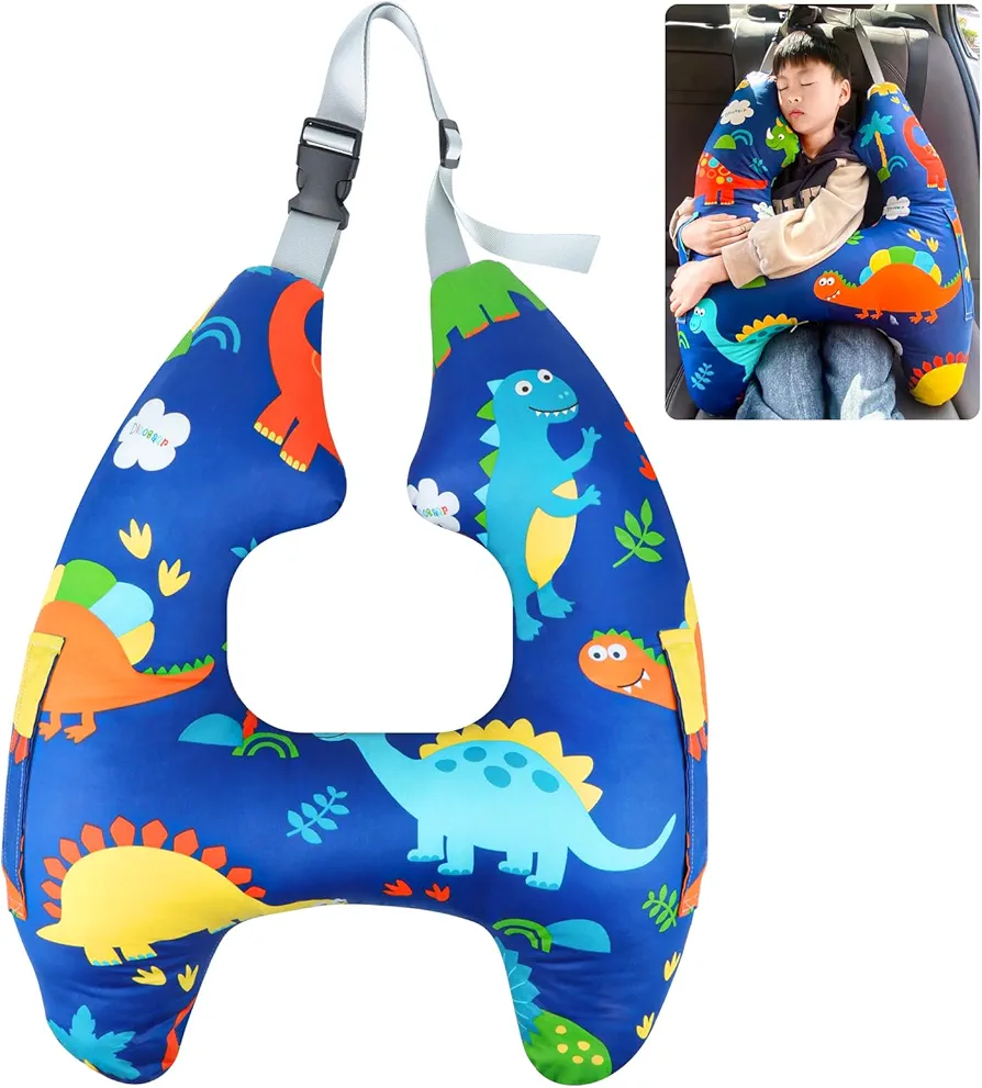 Car Pillow for Kids,H-Shape Travel Pillow for Child Sleeping Neck Shoulder Support Car Seat Pillow A Sleeping Artifact Suitable for Road Trips of Adults and Children Travel Pillow for Kids (Blue)