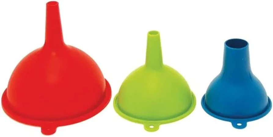 Gourmet By Starfrit 093523-003-0000 3-Piece Silicone Funnel Set Other Kitchen Accessories, NORMAL, Multicolored