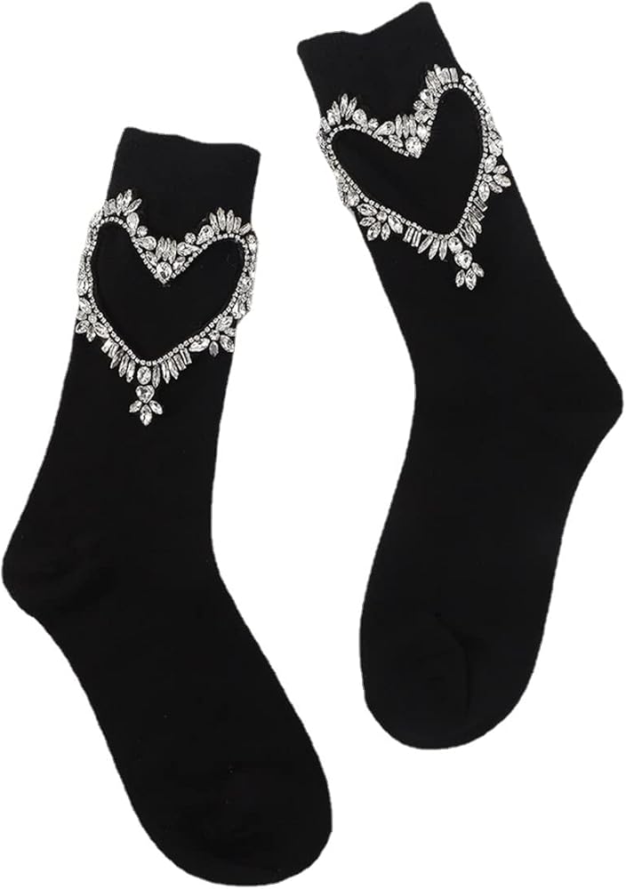 Women's Glitter sparkly Ankle Diamond Rhinestone Socks Star Crystal Pearl Hosiery