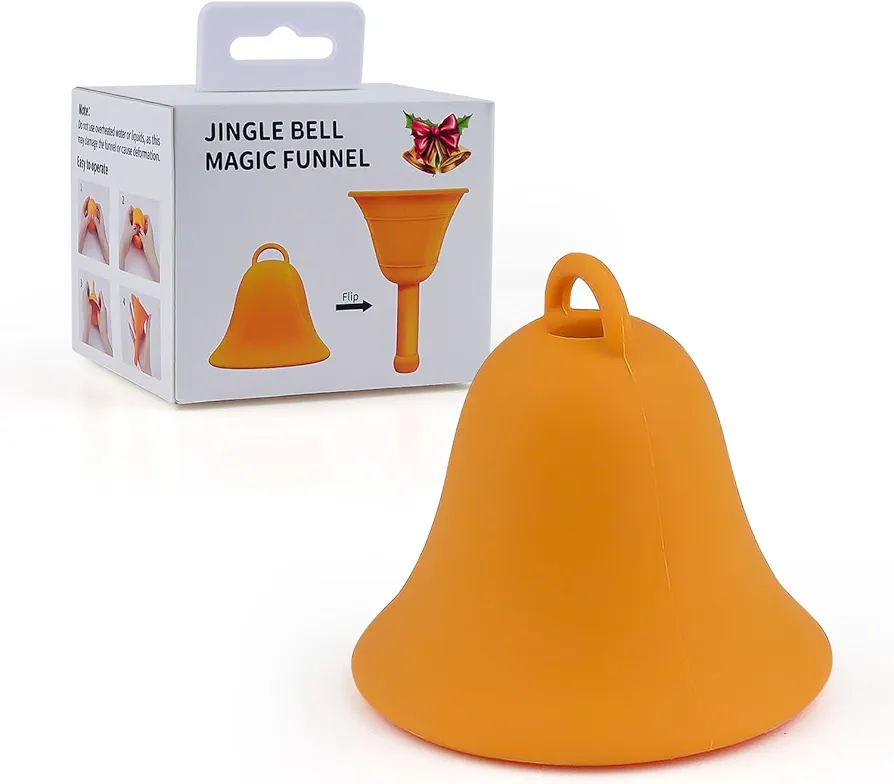 Magic Bell Small Funnel, Kitchen Funnels Silicone Funnel for Filling Liquid, Creative Designed Funnel Foldable Funnels for Filling or Containers Bottles - BPA-Free Food Safe Grade