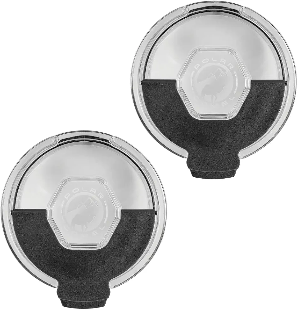 2 Pack Polar Camel Lid Replacement Flip Top Lid For 10, 15, 20 OZ Polar Camel Tumblers | Polar Camel Lid Replacement 20OZ | Flip Top Lid With Hole For Straw (2 Pack)