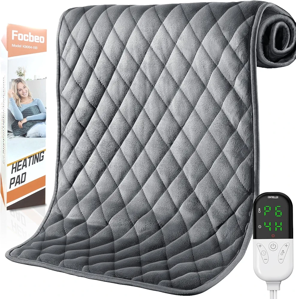Heating Pad for Back Pain & Period Cramps Relief - Large Electric Heating Pads XXL for Neck, Shoulder, Back Relief, Upgraded 6 Heat Settings with 4 Timer Auto-Off, Machine Washable(16"x32")