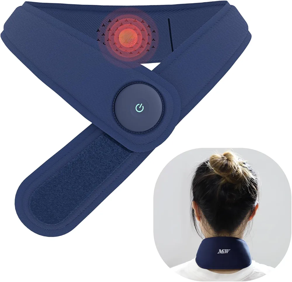 Ms.W Neck Warmer Rechargeable, 2024 New Cordless Neck Heater Wrap Electric Heated Scarf,FSA HSA Eligible,Portable Neck Heating Pad for Pain Relief with 2 Treatment Modes