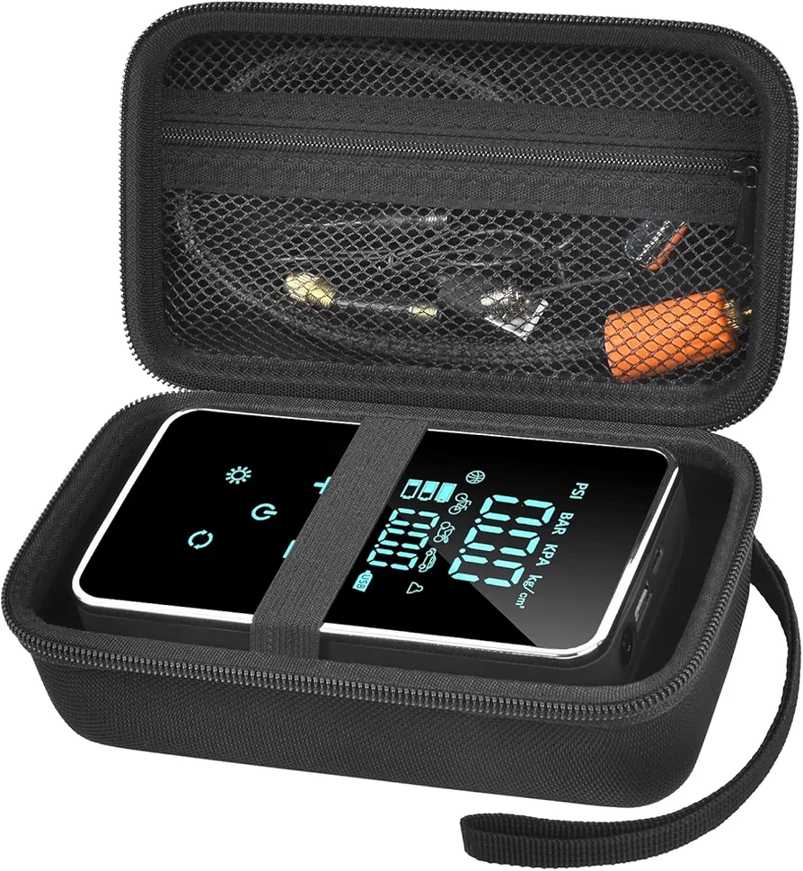 Case Compatible with Prilotte Tire Inflator Portable Air Compressor, Holder for YX15 Pro max 18000mAh Electric Cordless Tire Pump, Organizer for Inflation Needle, Nozzle, Valve and Cable (Box Only)
