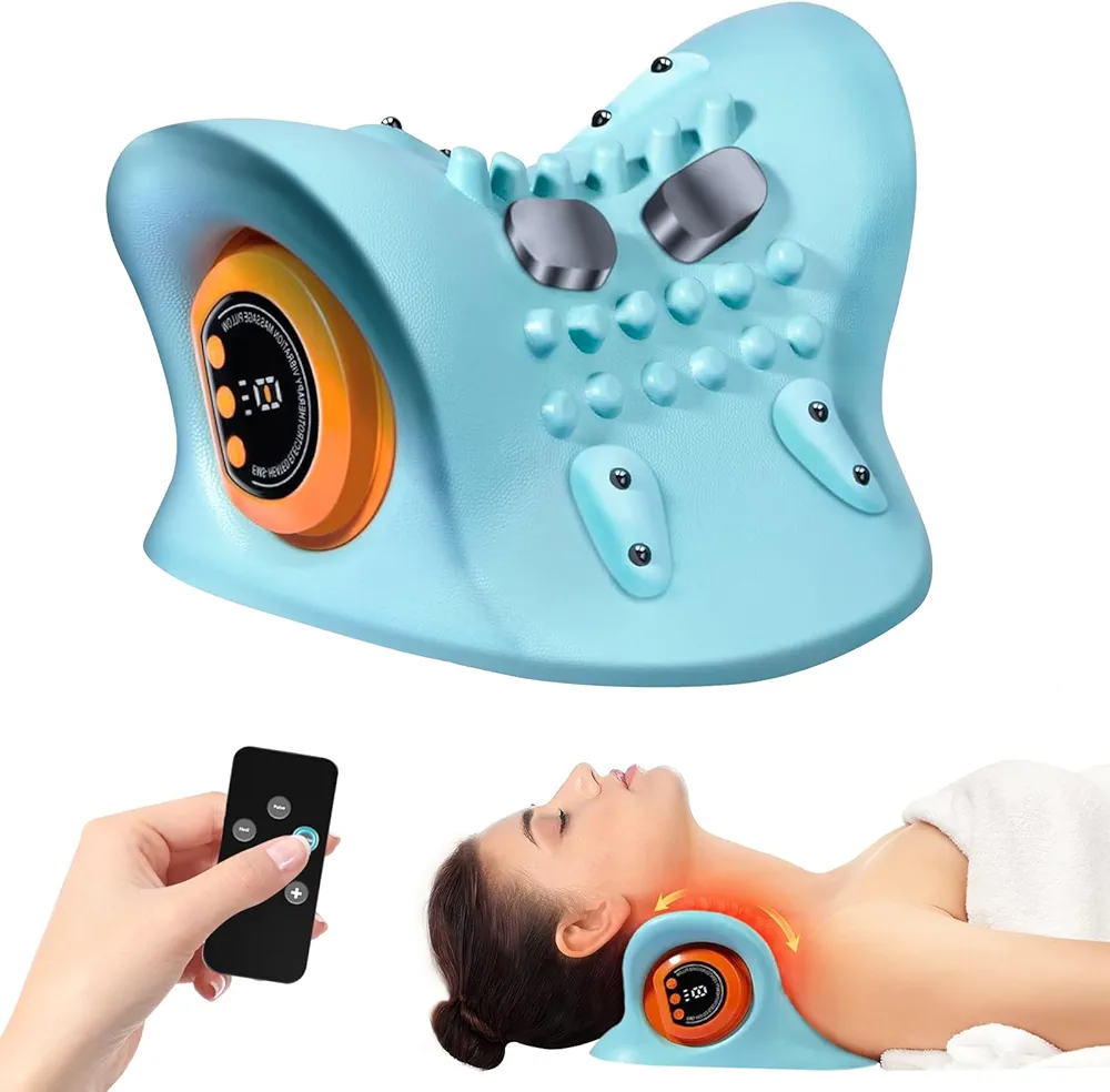Lianxiaw Hugterra Neck Massager,Shoulder Restore,Therapexa Neck Back Massager Pillow with Heat,4d Electric Neck Massage Pillow,soothely Neck, Cervical Pillow for Neck Pain Relief,Contour Memory Foam