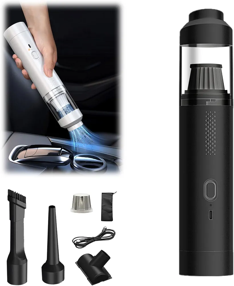 Atlodas Slim V8 Mate Cordless Car Vacuum, 19000PA High Power Handheld Car Vacuum Cleaner, 2024 New Cordless Car Vacuum, 2 Speeds, 30 Mins Runtime, 150ml Dust Cup, for Car, Home, Office (Black)