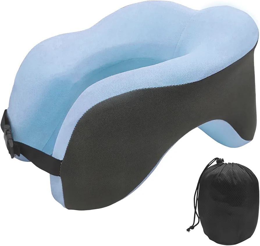Cozy Travel Neck Pillow, U Shaped Memory Foam Pillow, Provides Advanced Neck Support for Long Travel, Suitable for Airplane, Train, Car, Office, Upright Sleeping Neck Pillow