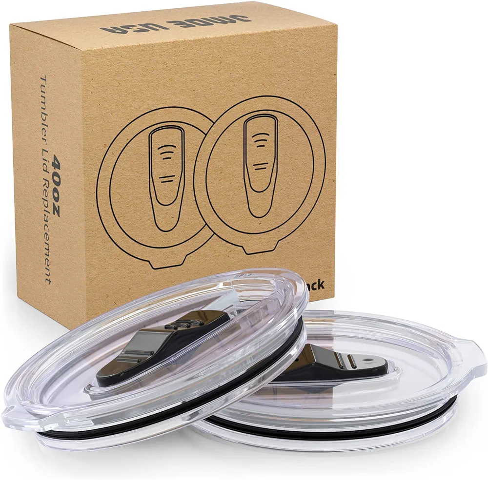 Jmoe USA 40oz Lid Replacement For RTIC ONLY | DOES NOT FIT STANLEY 40oz | Only Fits 2019+ RTIC, Beast, Ezprogear 40oz Tumblers Only | Slider Lid, Spill Proof, Tritan Plastic, and BPA Free (2-Pack)