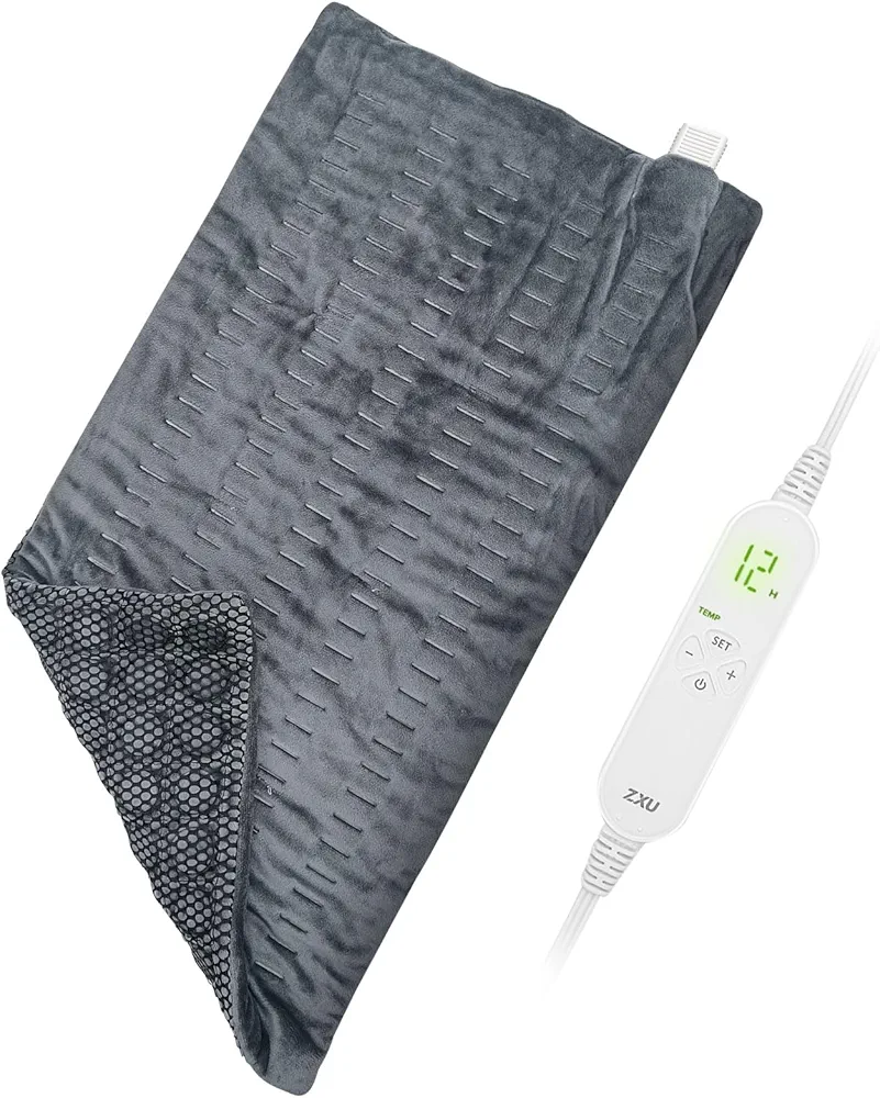 ZXU Jade Stone Heating pad, Nature Jade Electric Heating Pad for Back Pain and Cramps Relief,XL King Size Hot Heated Pad with 12 Heat Level,1-24h Auto-Off,Stay on Function, Hot Heated Pad