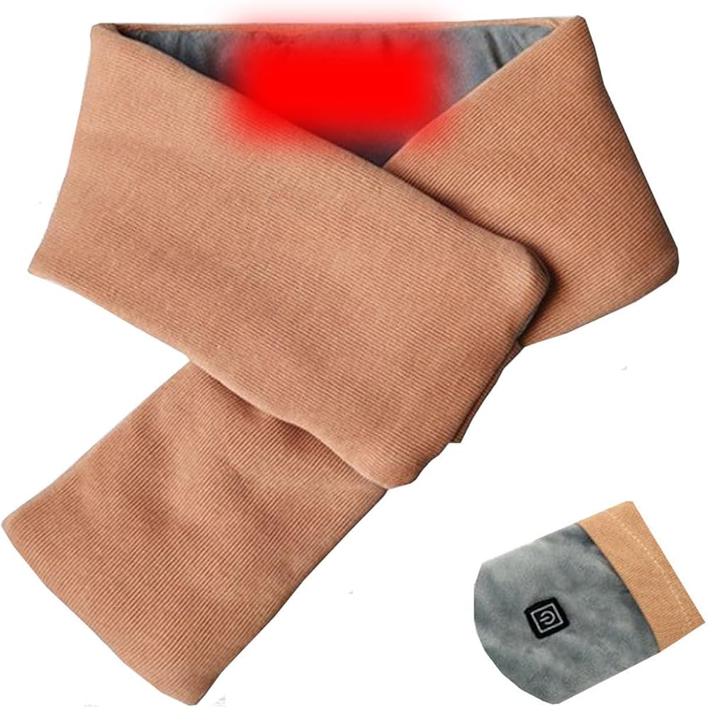 Unisex Heated Scarf with Rechargeable Battery - Electric Neck Warmer for Women Men Neck Wrap Neck Heating Pad Scarves