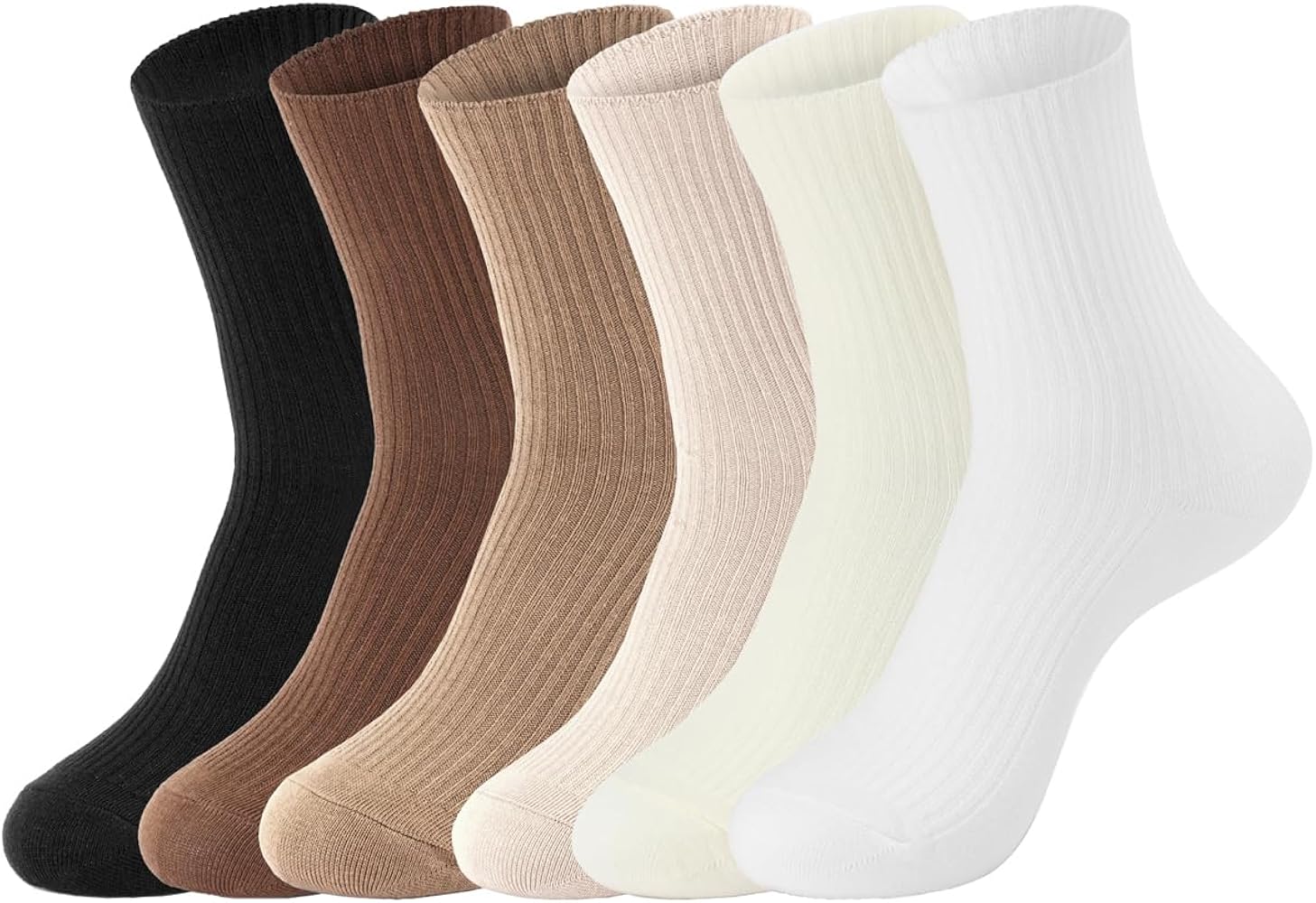 Women Crew Socks Neutral Socks Soft Cotton Cute Socks Solid Color for for Women Granola Girls Clothes