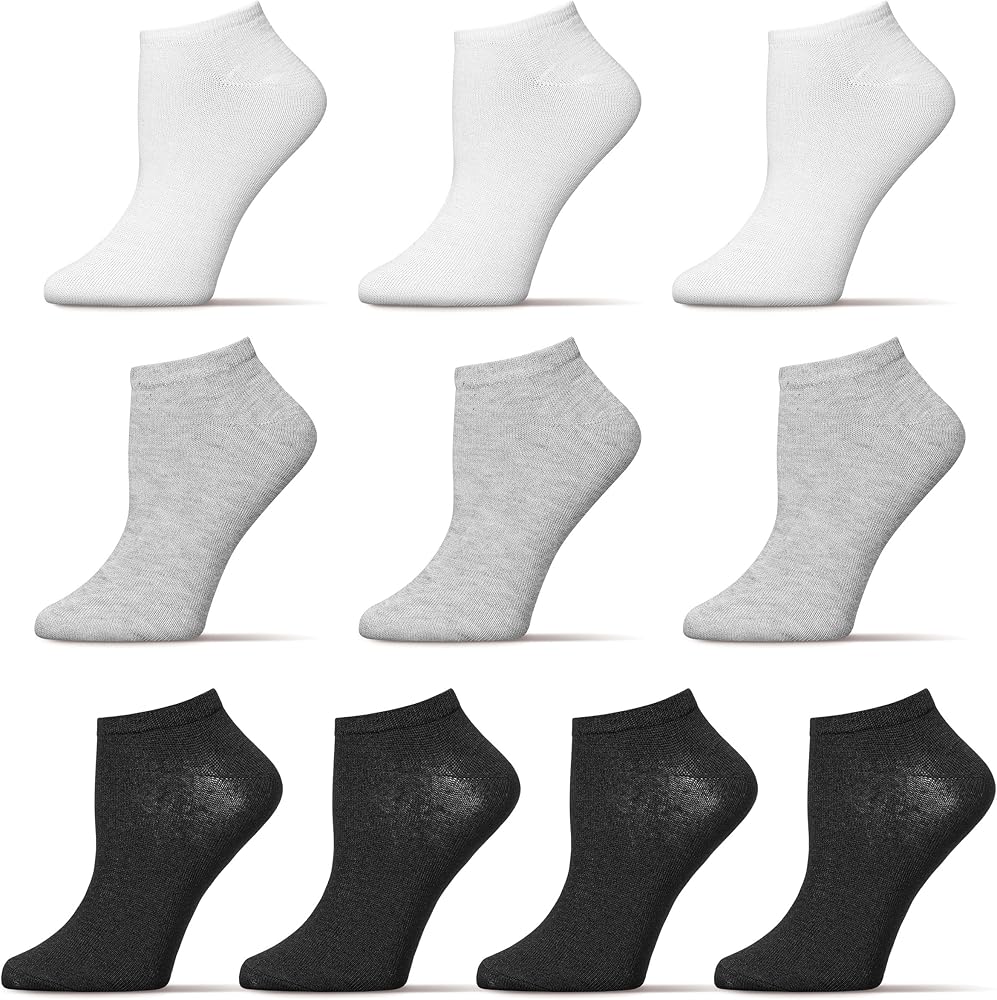 MeMoi Low Cut Womens Socks Bulk Pack - Moisture Wicking Socks for Women, Includes 10 Pairs Womens Socks Size 9-11 - One Size