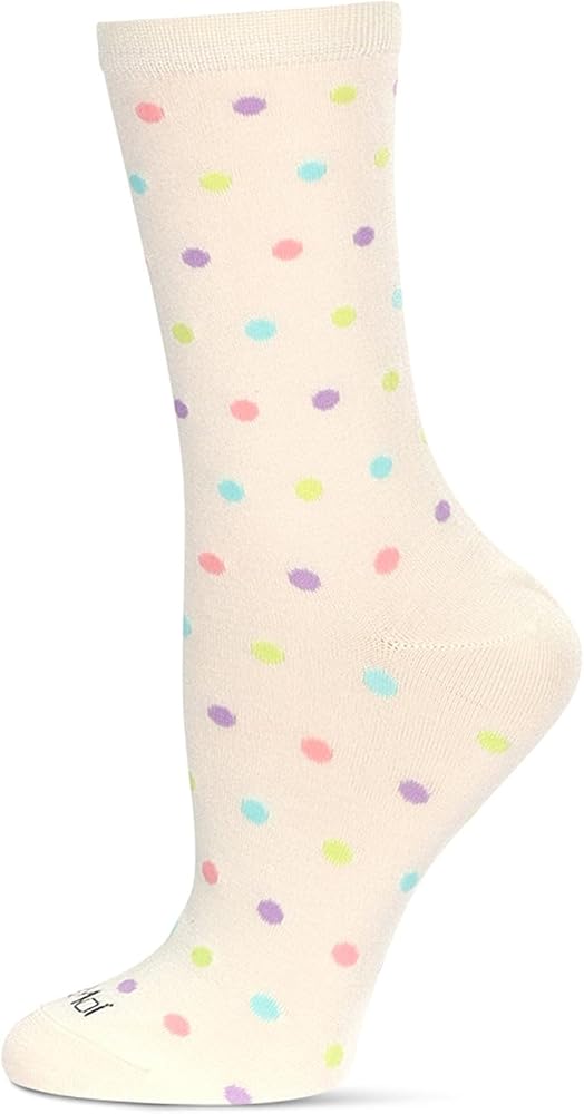MeMoi Women's Multi Dots Rayon Crew Socks