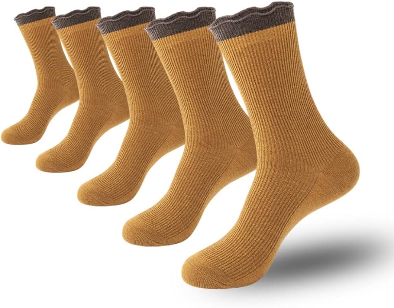 PADFOM Women Thin Cashmere Socks，Women Soft Crew Socks 5 Pairs Size 5-9