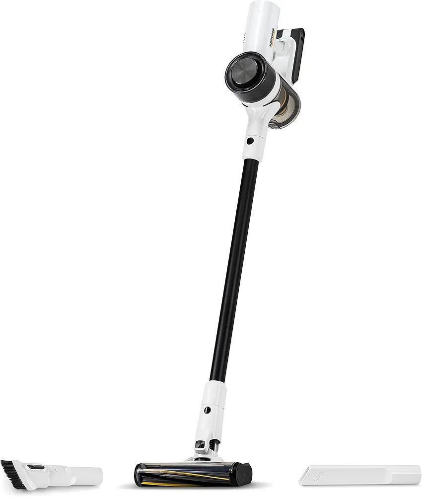 Kärcher VCN 3 Cordless Stick Vacuum, 450 W Motor, 3 Power levels, 59 Minute Runtime, Crevice and 2-in-1 Dusting Brush