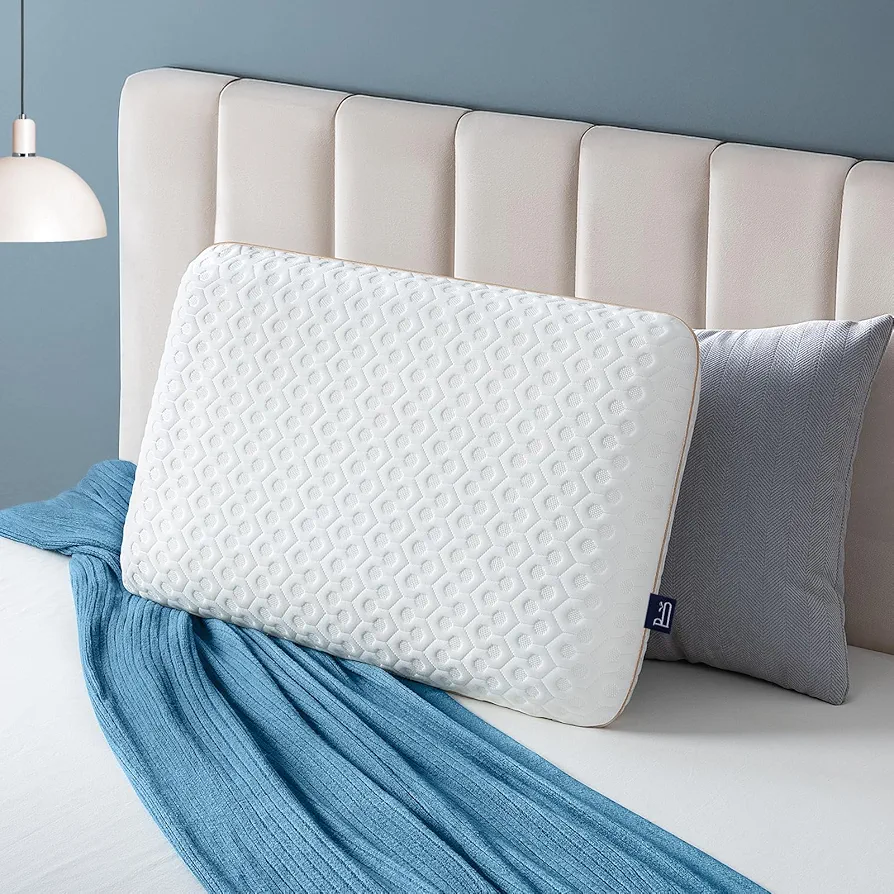BedStory Memory Foam Pillow Medium Firm - Gel Foam Pillows for Sleeping Standard Size - Orthopedic Bed Pillows for Neck Pain - Stomach and Back Sleepers
