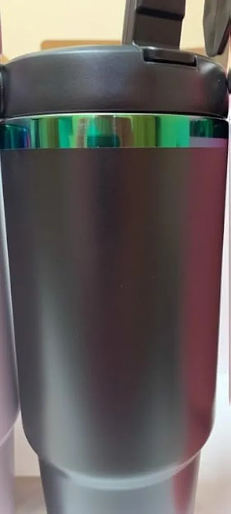 30 oz tumbler with top handle, twist on lid, and flip up straw (Black), Tum30oz