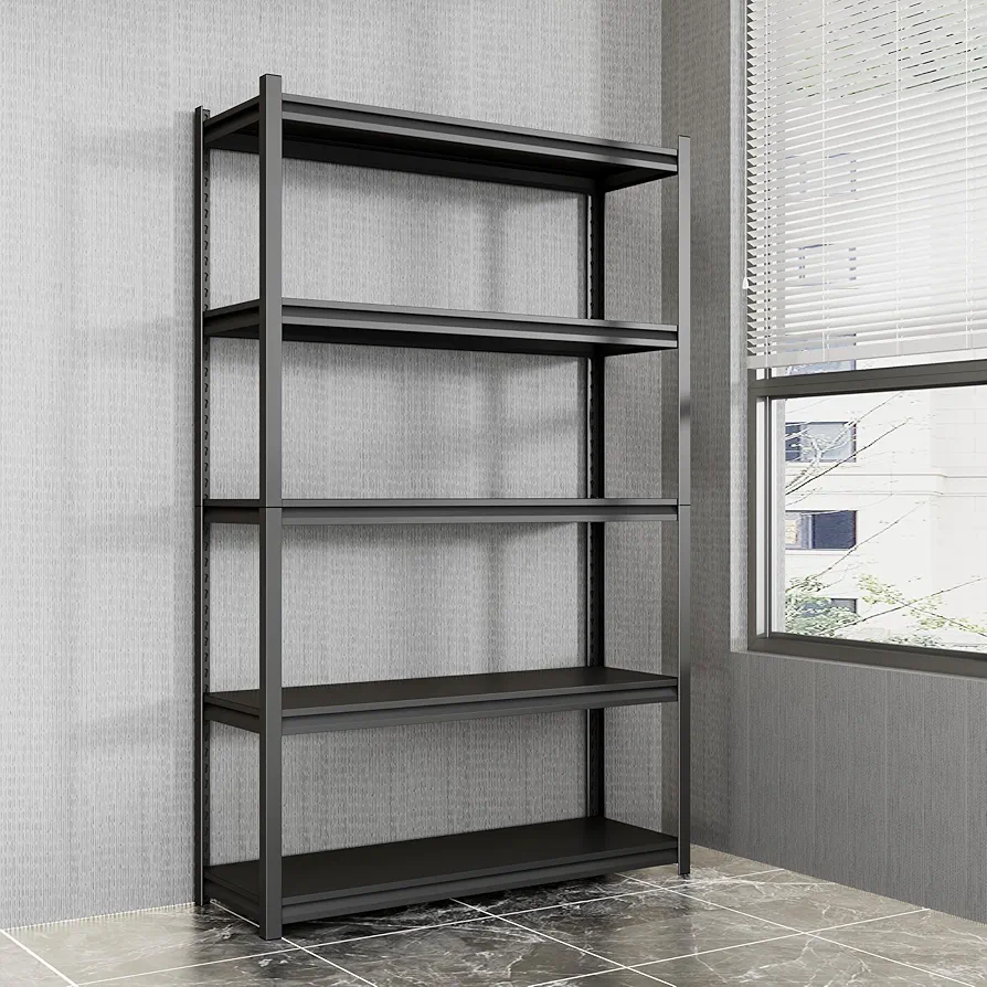 Metal Garage Shelving, Adjustable 5-Tier Heavy Duty Shelving, 3000 LBS Garage Shelving Unit and Storage,Garage Storage Shelves for Basement,Warehouse,Kitchen