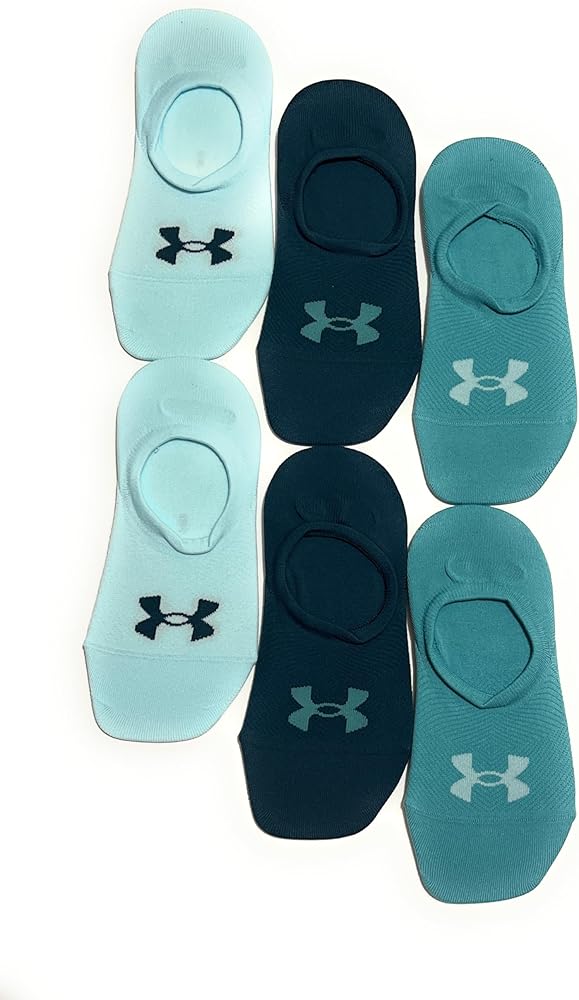 Under Armour Women's 6 Pack Essential Ultra Breathe Lite Low Socks - Breeze Blue/Assorted, Medium