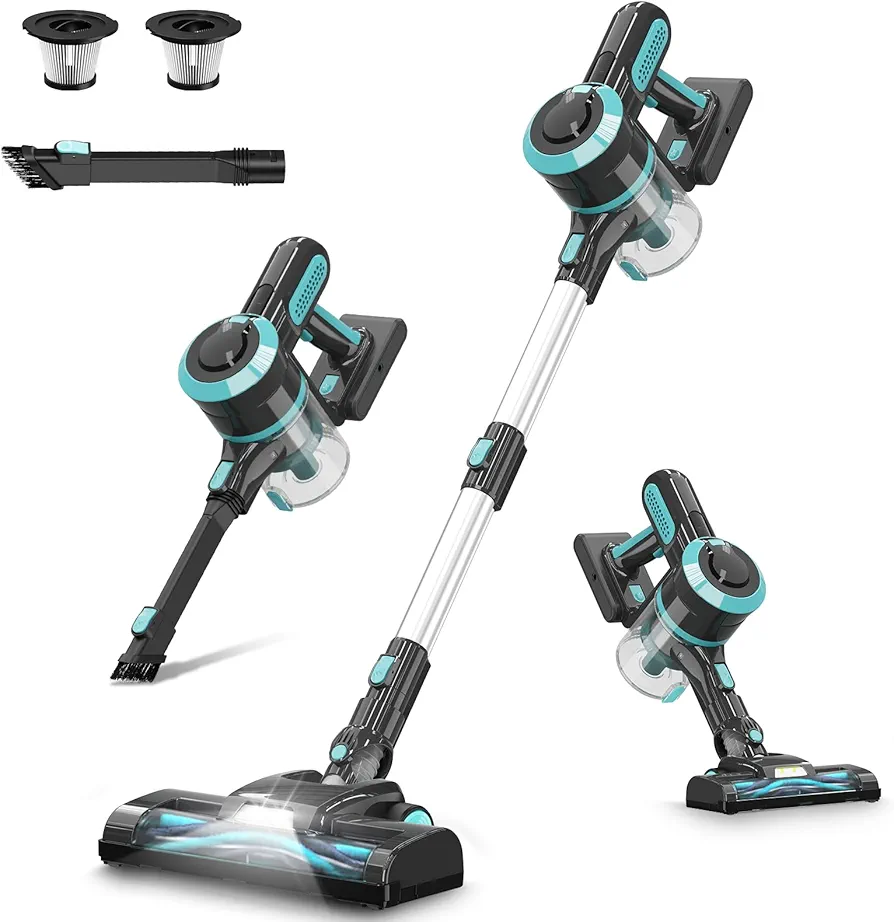 JYH Cordless Vacuum Cleaner, Powerful Stick Vacuum with 45mins Runtime, 25Kpa 210W Brushless 4 in 1 Lightweight Rechargeable Wireless Vacuum Cleaner Perfect for Hardwood Floor Pet Hair