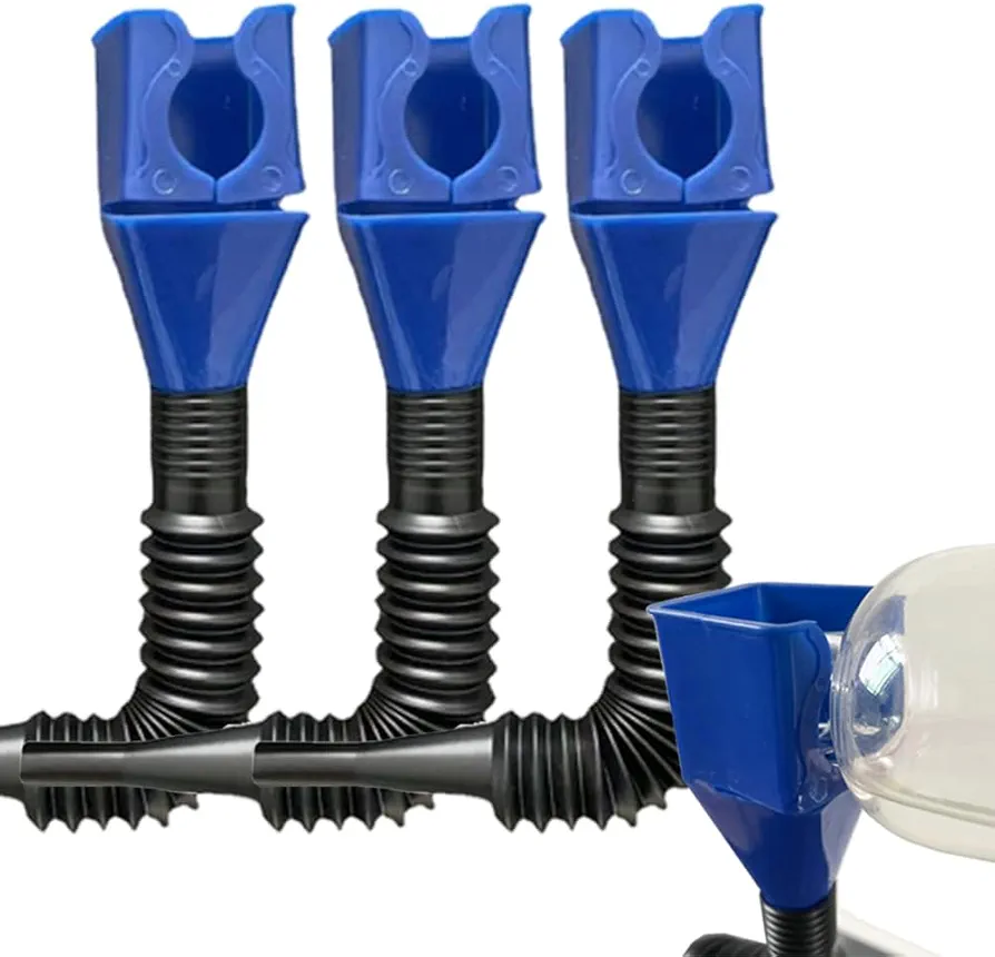 Retractable Auto Fuel Funnel, All Purpose Automotive Funnels Plastic Flexible Funnel Petrol for Cars and Motorcycles, Flexible Draining Tool Snap Funnel Wide Mouth Funnel Engine Oil (Blue 3Pcs)